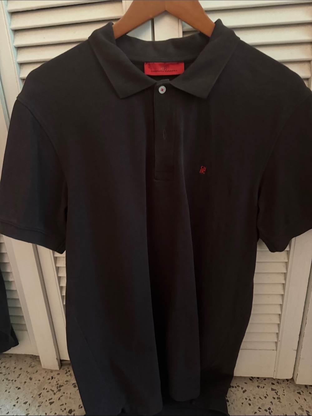 Classic dark brown Polo Shirt with Subtle Red Accent